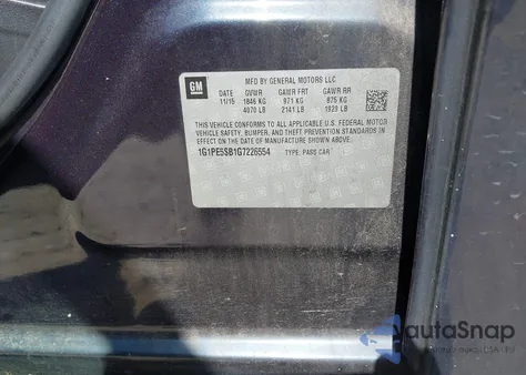 2016 Chevrolet Cruze Limited 1Lt Auto from USA, damaged, VIN 1G1PE5SB1G7226554